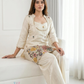 Attractive Off White Color Shimmer With Embroidery Work Palazzo Suits For Women