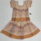 Elegant Copper Color Silk Langa Set With Earrings For Girls