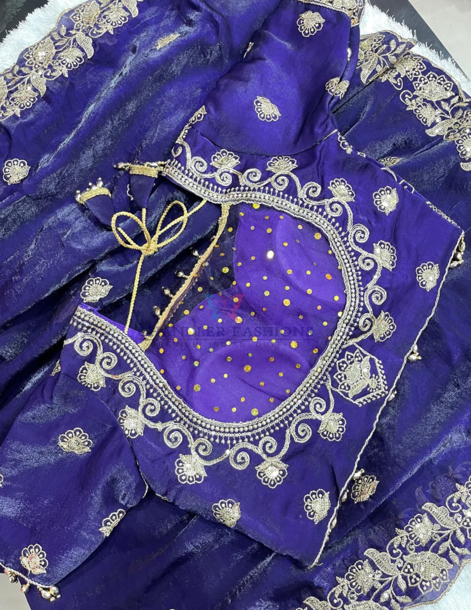 Satin With Embroidery Work Saree In Chandler