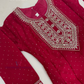 Stunning Red Color Georgette With Stone Work Kurti Suits For Kids Girls