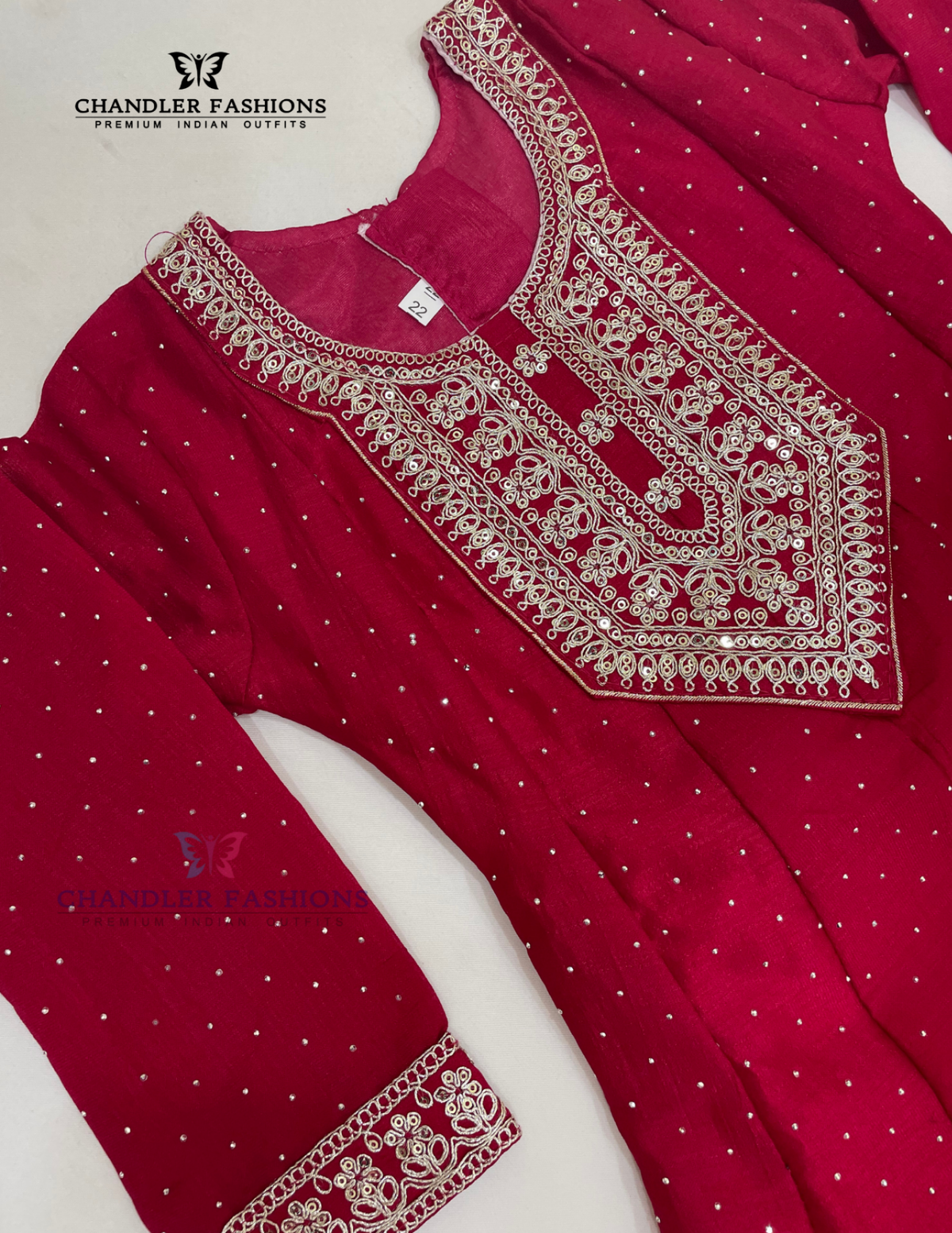 Stunning Red Color Georgette With Stone Work Kurti Suits For Kids Girls