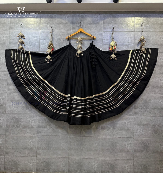 Wonderful Black Color Raman Silk With Lace Work Chaniya Lehenga For Women