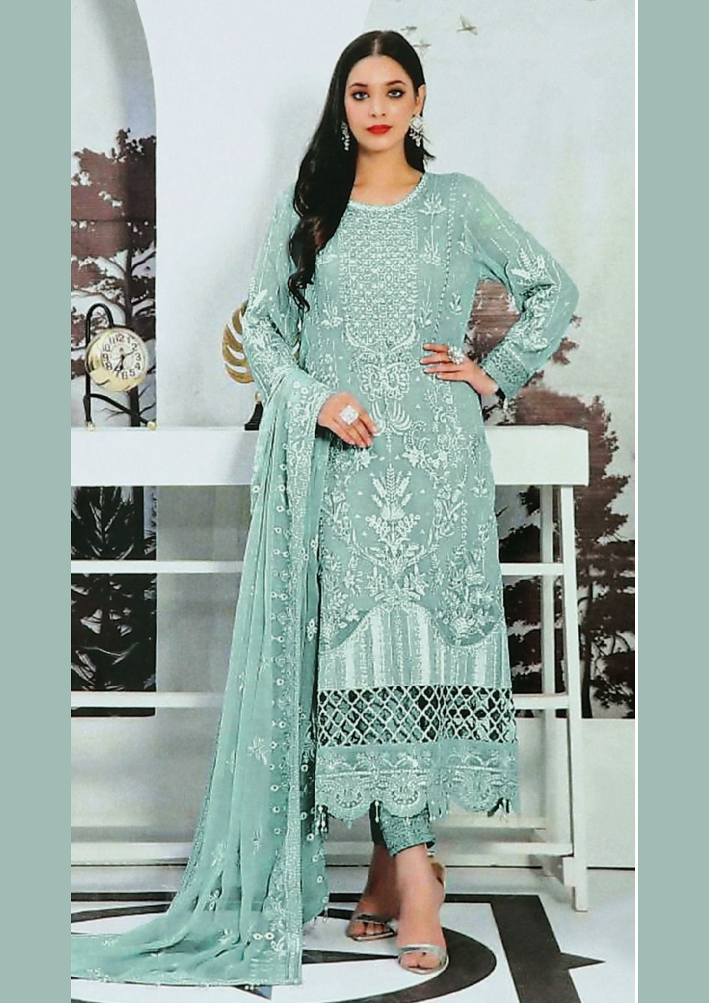 Charming Green Color Georgette Salwar Suits With Designer Dupatta For Women