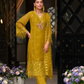 Mustard Yellow Color Soft Blooming Organza With Embroidery And Lace Work Salwar Suits Near Me