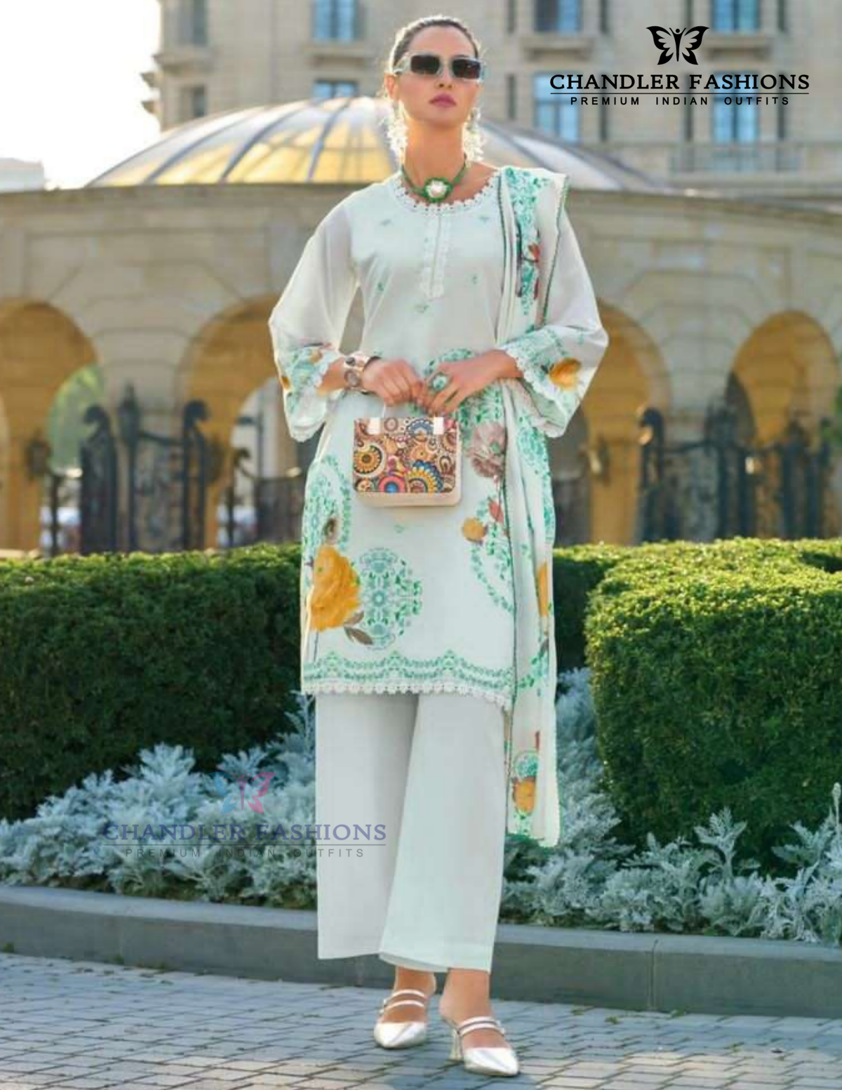 Attractive White Color Pure Cotton Salwar Suits With Digital Print Work For Women