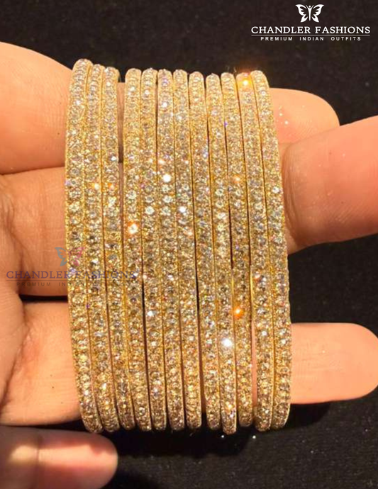 Wonderful Gold Color Metal Bangles Set For Women