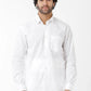 White Color Cotton Shirt And Copper Border Dhoti Set For Men Near Me