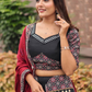 Black Cotton Garba Lehenga Choli In USA