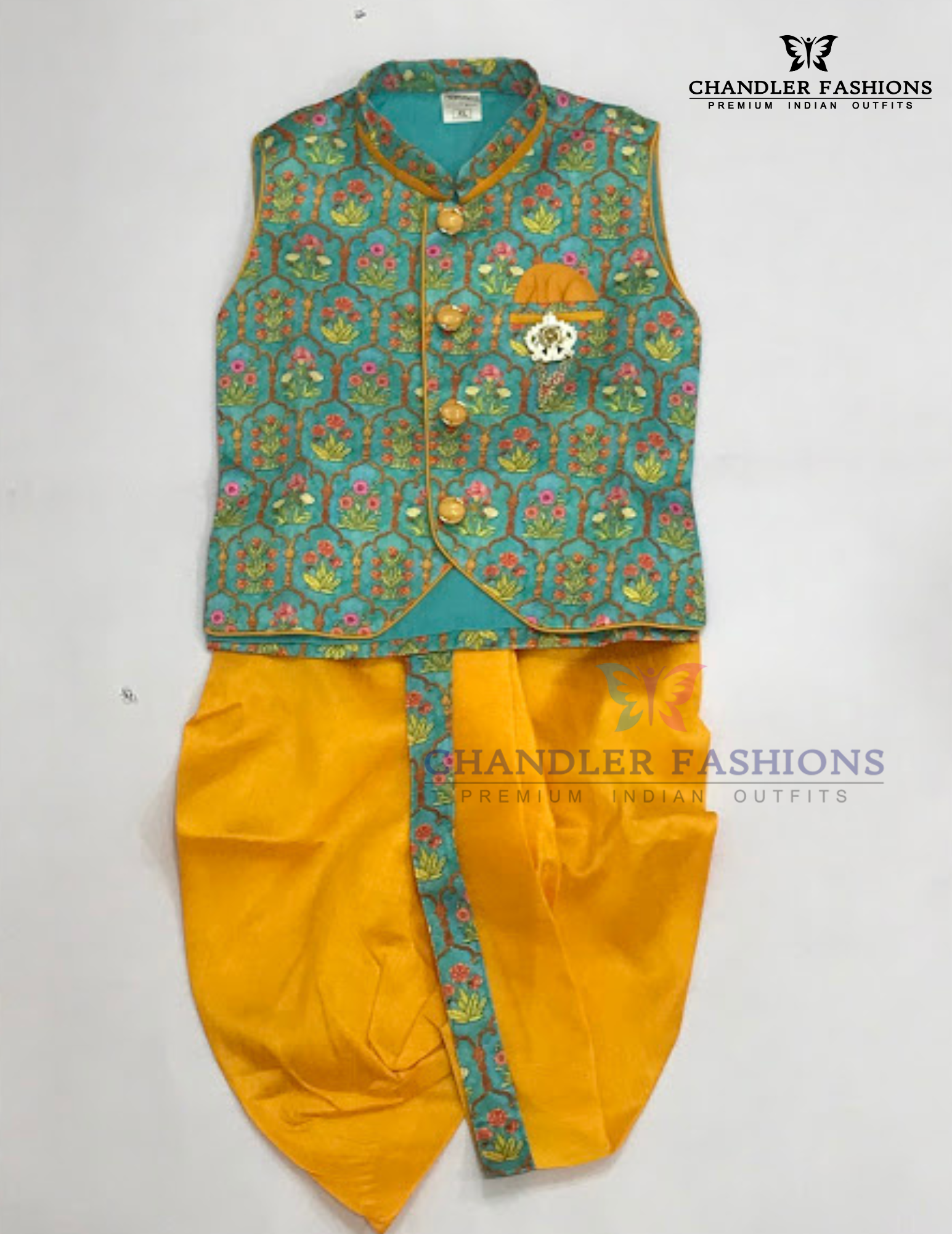 Beautiful MultiColor Designer Sherwani Suit With Brooch Pin For Boys 