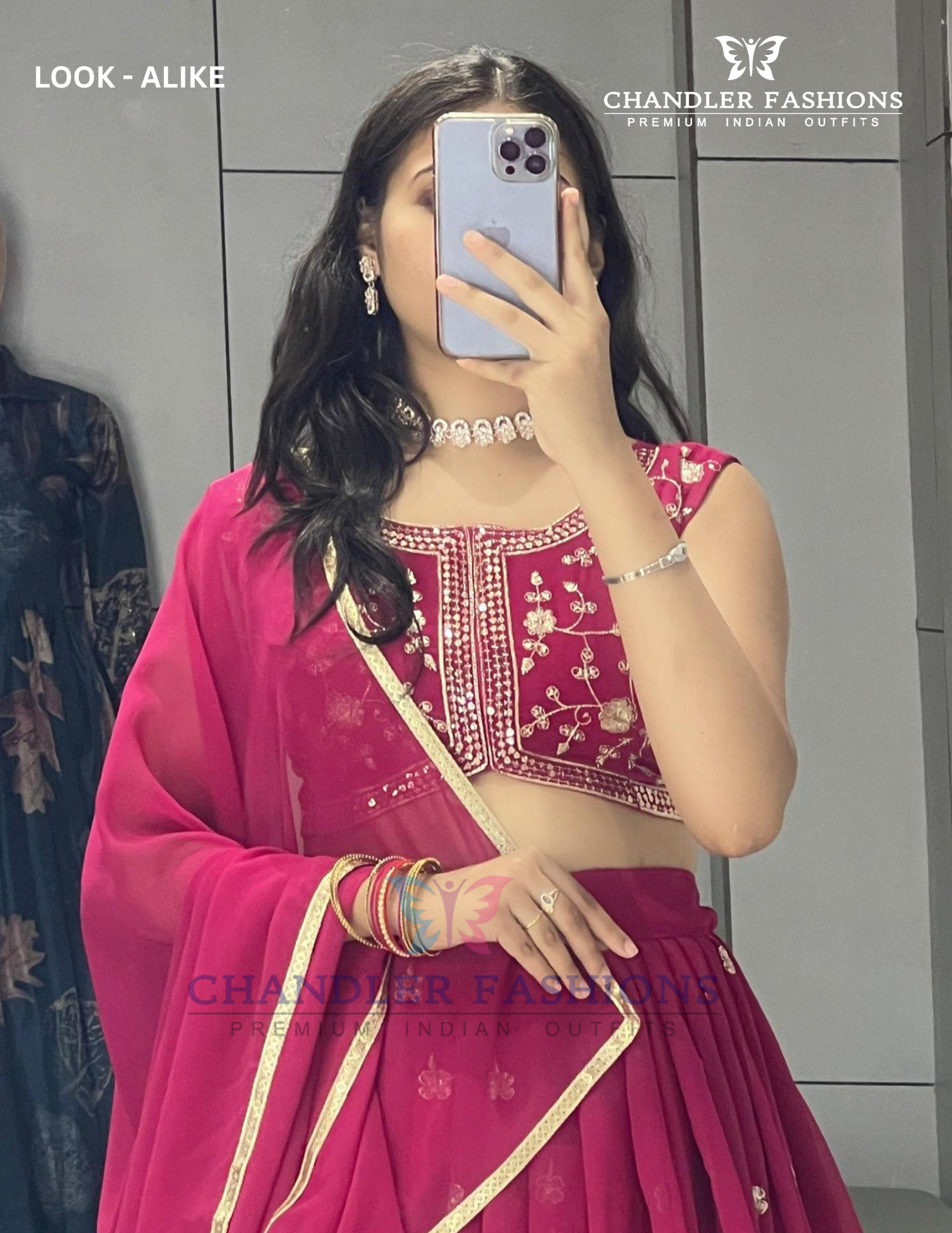 Pink Color Embroidery Work Lehenga Choli In USA