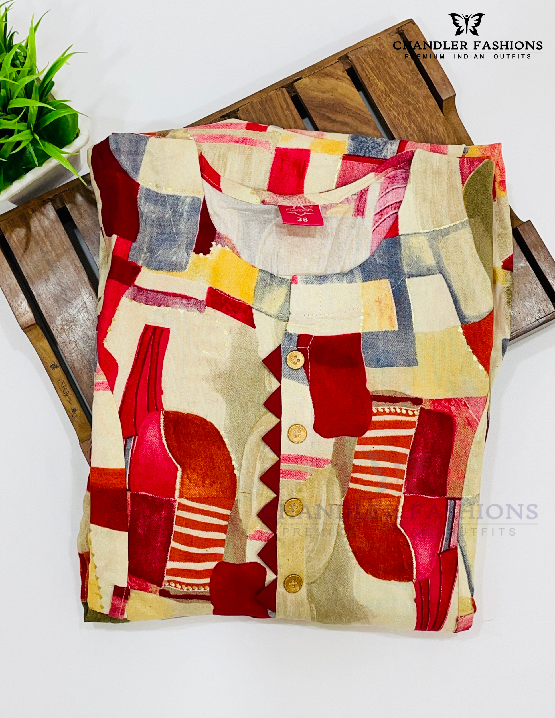 Self Design Work Kurti In Yuma
