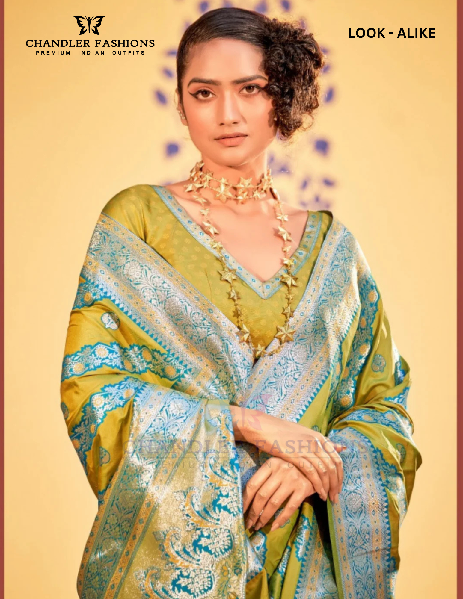 Olive Green Colored Banarasi Soft Silk Saree Near Me