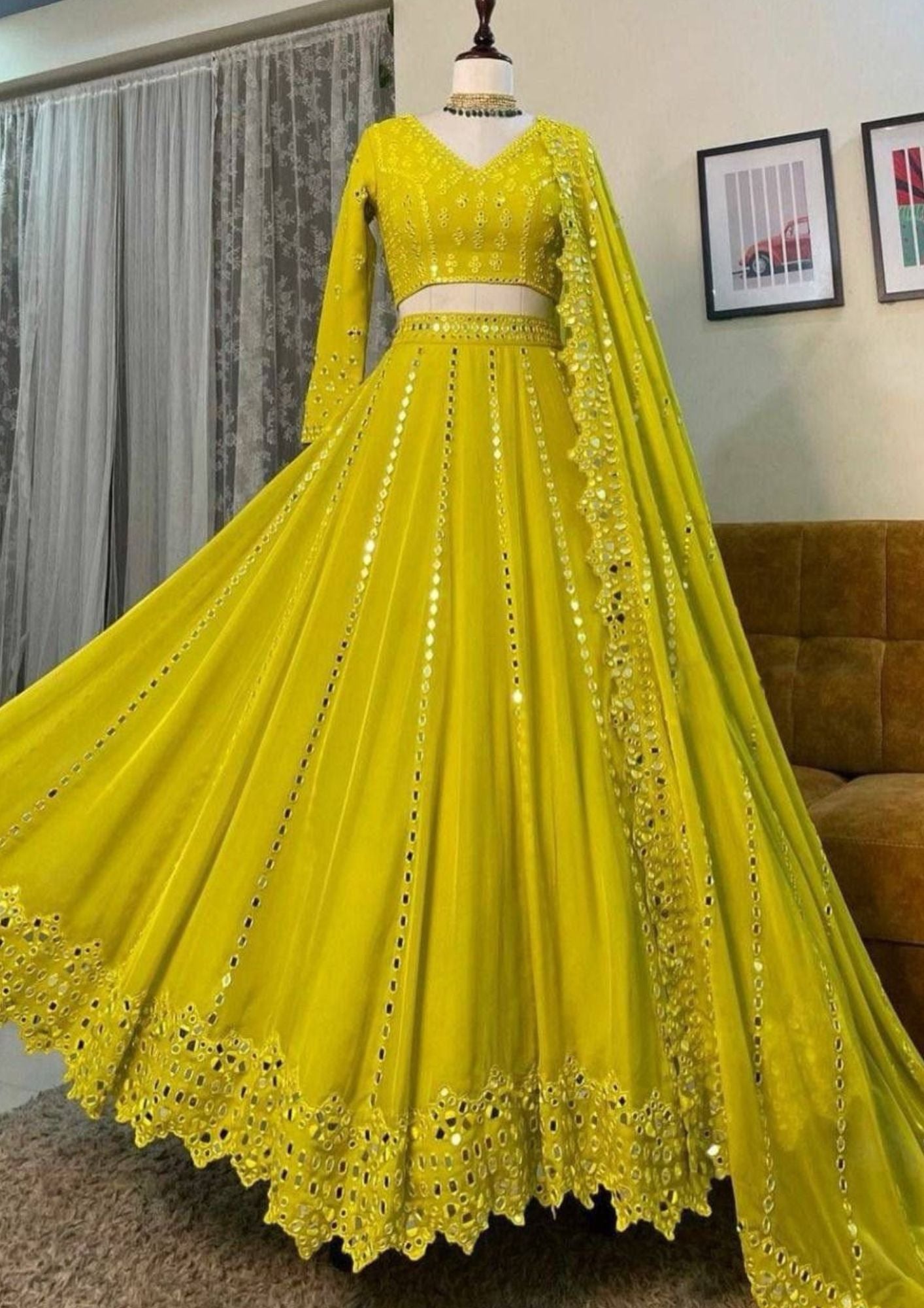 Georgette Embroidery Work Lehenga With Dupatta Near Me