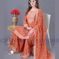 Alluring Orange Color Chinon Silk Sharara Suits in USA