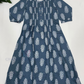 Elegant Gray Color Poly Cotton With Printed Work Kurti For Girls