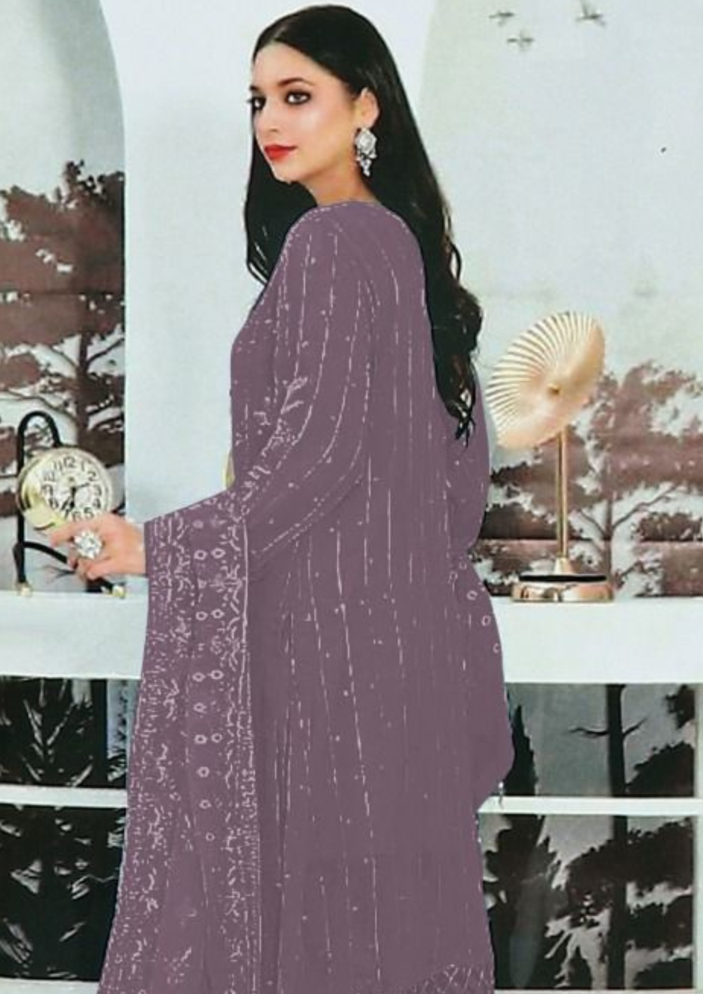 Alluring Light Purple Color Georgette Salwar Suits Near Me