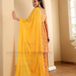 Yellow Color Cotton Sharara Suits With Floral Printed Work In Chandler