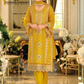 Elegant Mustard Yellow Color Soft Organza And Embroidery Work Salwar Suits With Dupatta