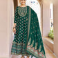 Beautiful Green Colored Rayon Printed Kurtis With Dupatta For Women
