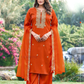 Wonderful Orange Color Silk With Embroidery Work Salwar Suits For Women