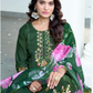 Dark Green Color Roman Silk Salwar Suits With Dupatta Near Me