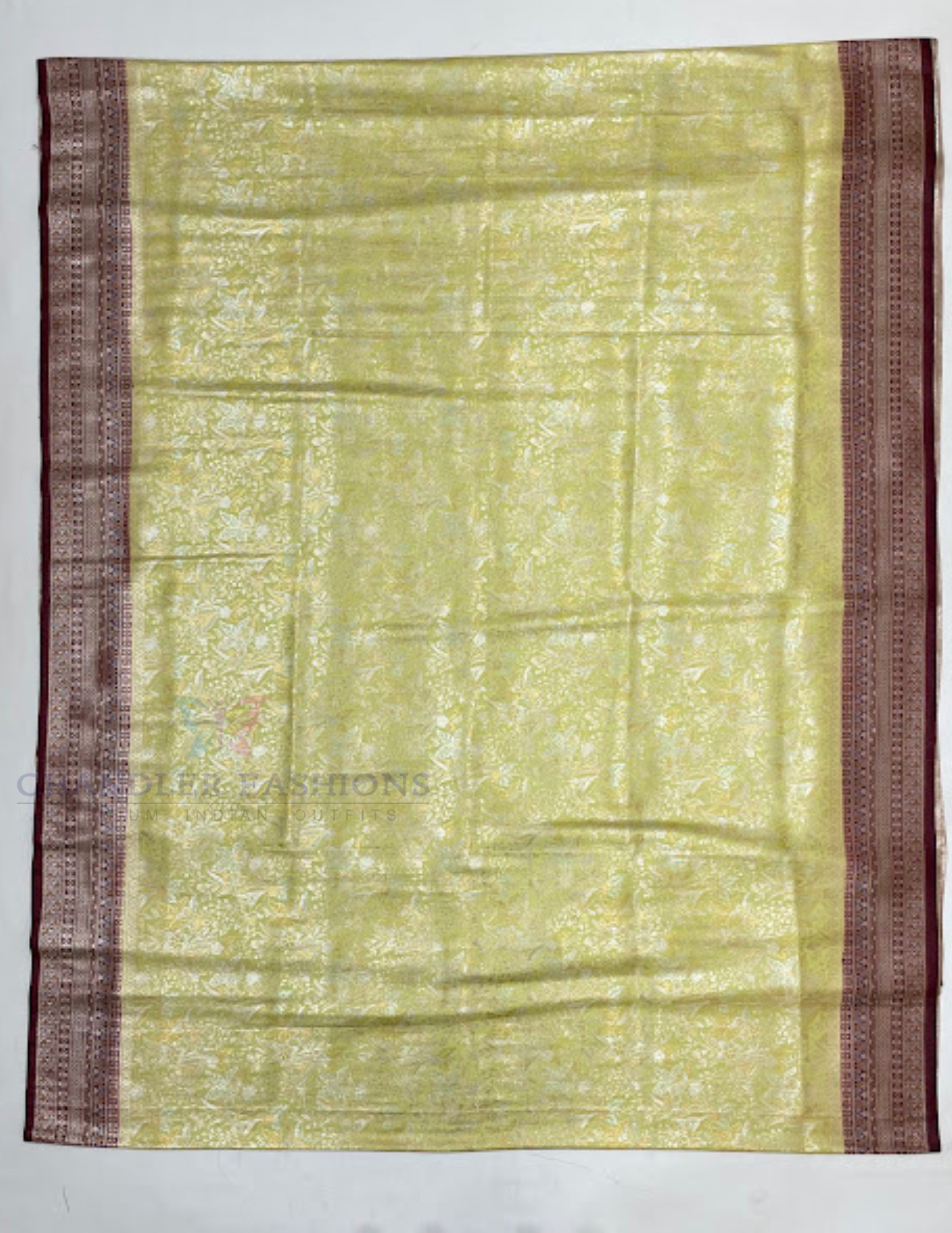 Light Green Soft Silk Saree With Designer Zari Work In Surprise