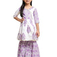 Pretty Purple Colored Soft Cotton Kurta Sharara Suits For Girls