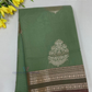 Attractive Olive Green Color Silk Cotton Saree With Zari Work For Women