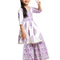 Purple Colored Soft Cotton Kurta Sharara Suits in USA