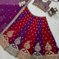 Purple Color With Thread And Sequins Work Lehenga Choli In Mesa