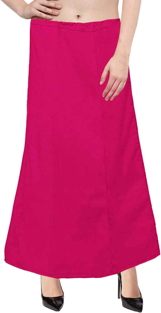 Gorgeous Dark Pink Women's Pure Cotton Readymade Petticoat For Saree