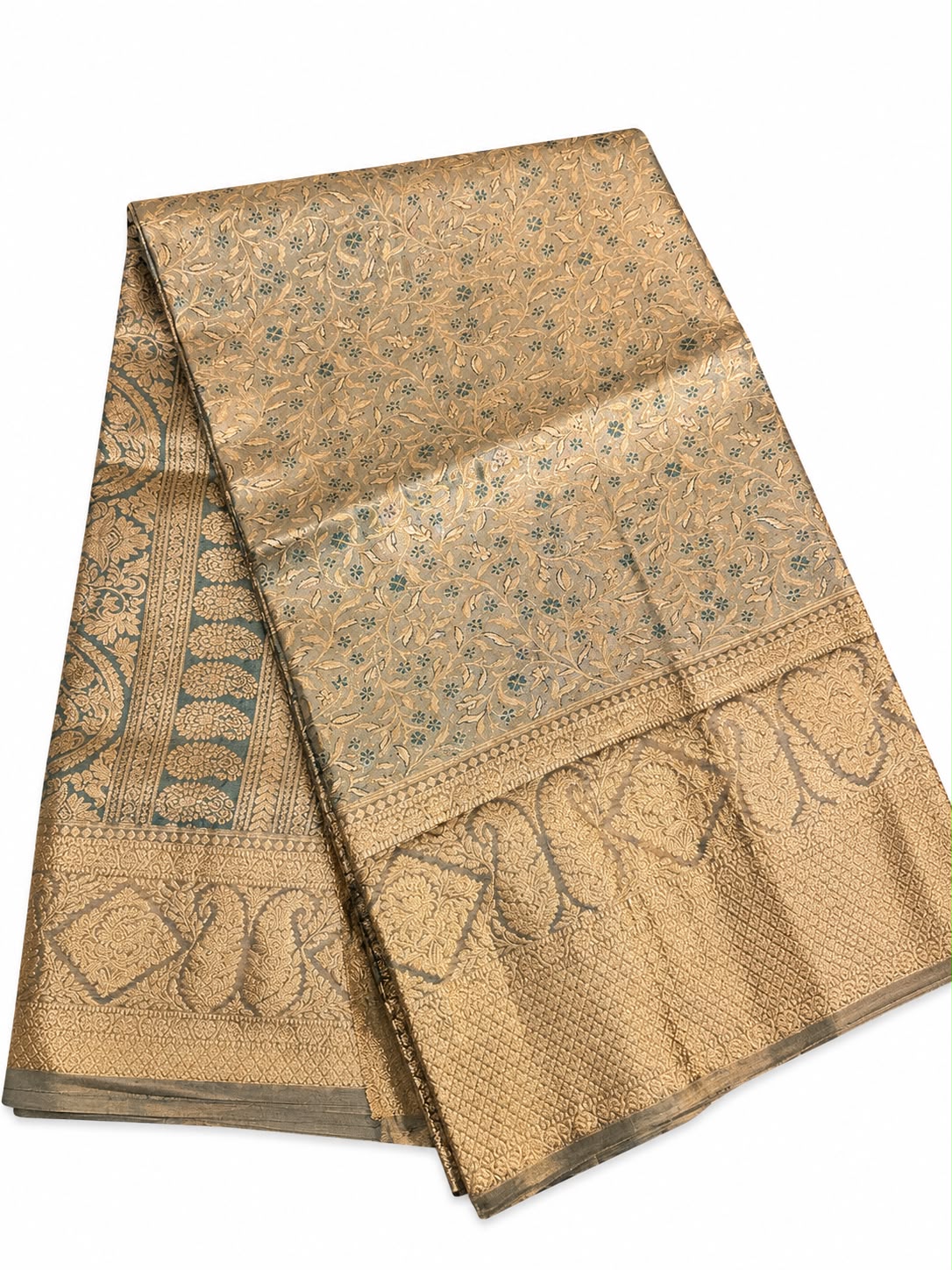 Gorgeous Golden Color Silk Saree With Zari Work For Women