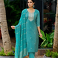 Charming Blue Color Salwar Suits Embroidery Work With Dupatta Set For Women