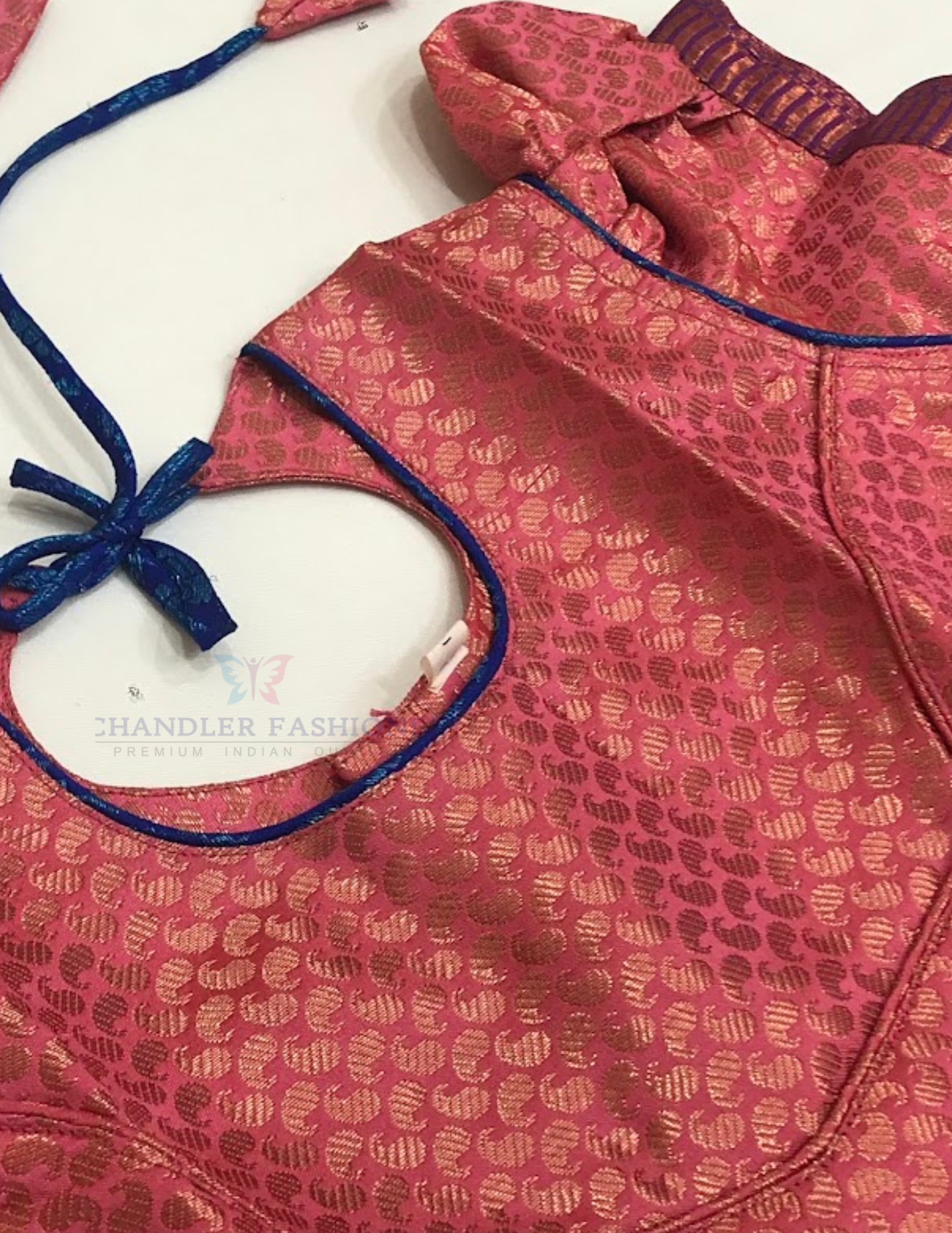Pink And Blue Color Zari Work With Silk Langa set In Suncity