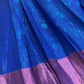 Pink And Blue Color Zari Work With Silk Langa set In Surprise