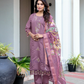 Wonderful Lavender Color Roman Silk Salwar Suits With Dupatta For Women