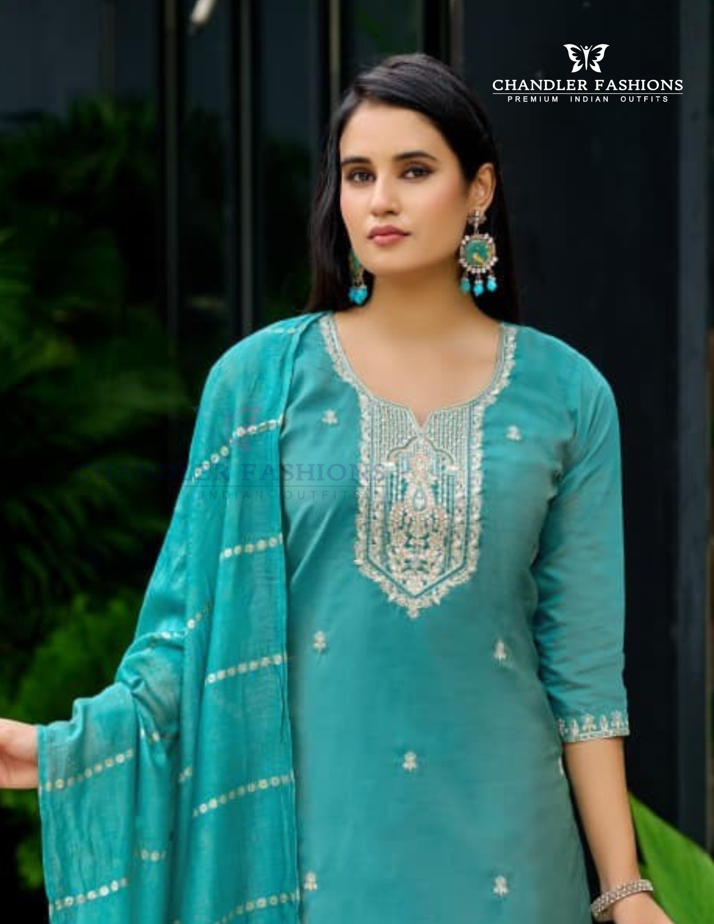  Blue Color Salwar Suits Embroidery Work With Dupatta Set Near Me