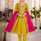 Graceful Mustard Yellow Color Chanderi Silk Salwar Suits With Embroidery Work For Women