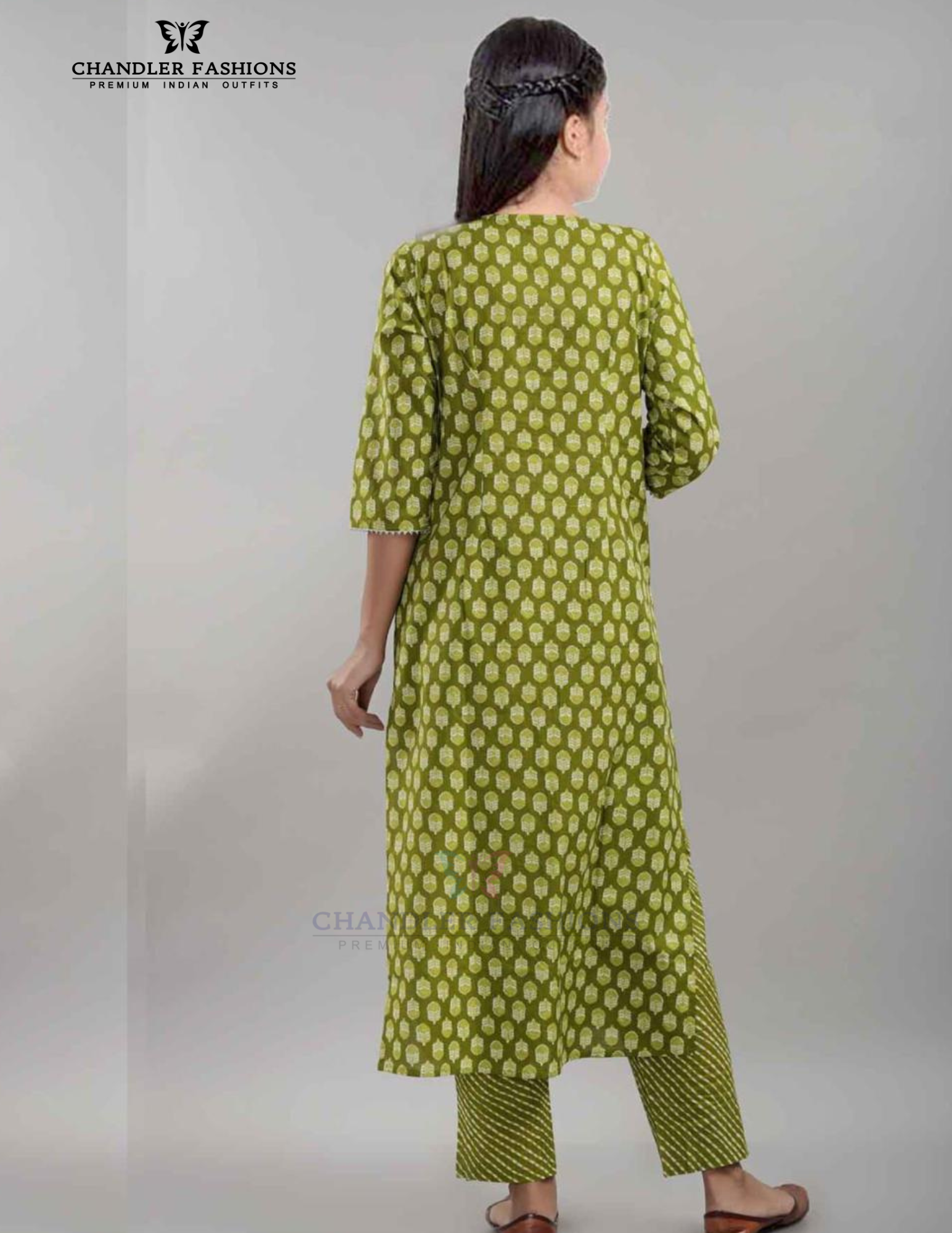 Green Color Cotton Girls Kurti Suits In USA