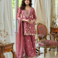 Pink Color Moss Silk With Embroidery Work Palazzo Suits In USA