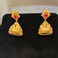 Beautiful Gold Plated Earrings With Pink Stone In Tempe