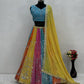 Wonderful Multicolor Heavy Embroidery Sequins Work Lehengas Choli With Dupatta set