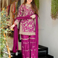 Attractive Heavy Faux Georgette Party Wear Palazzo Dark Pink With Embroidery Work Near Me
