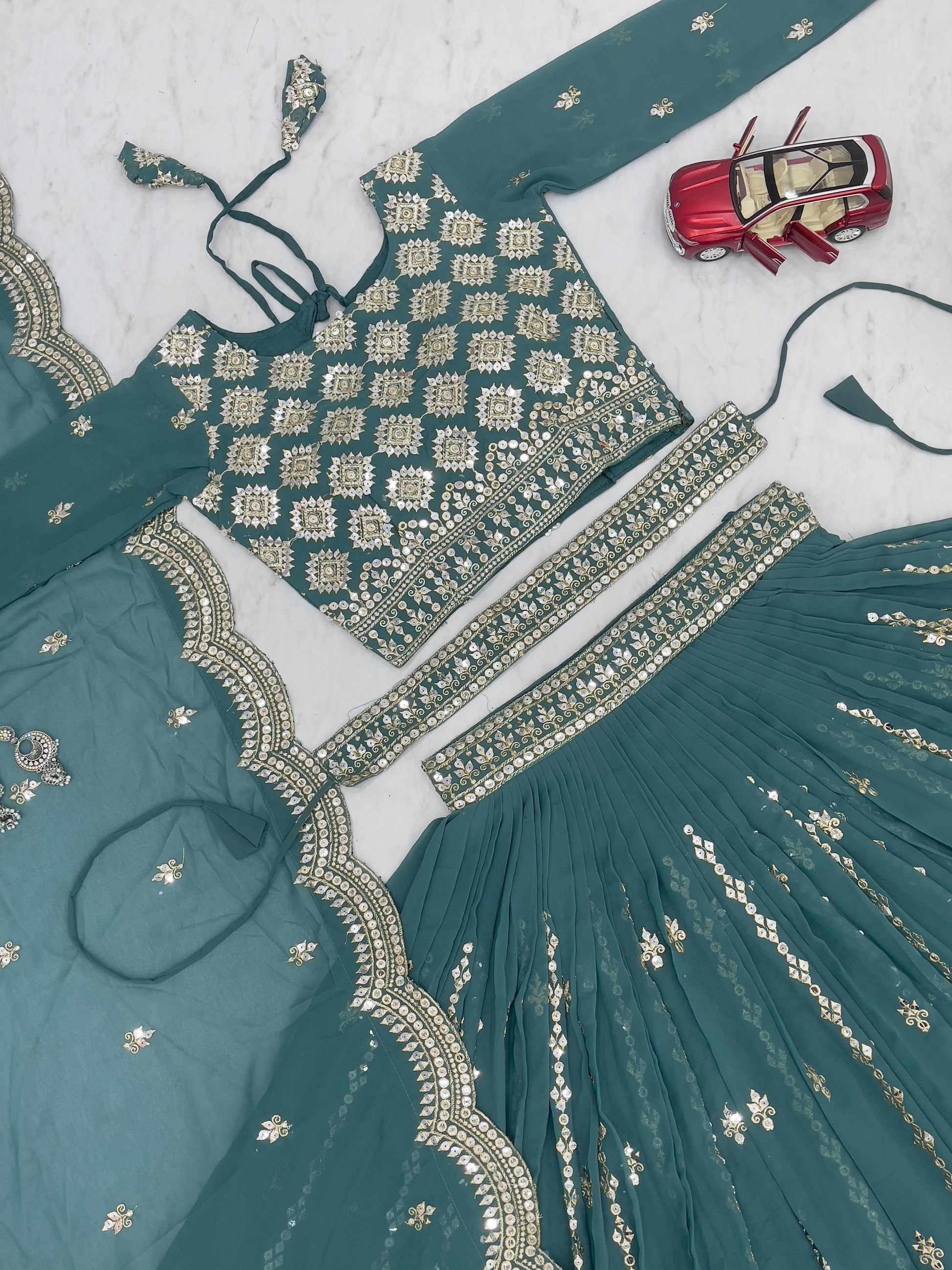 Embroidery Sequins Work Lehenga In Tucson