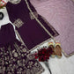 Purple Color Heavy Faux Georgette Sharara With Embroidery Work  In Tempe