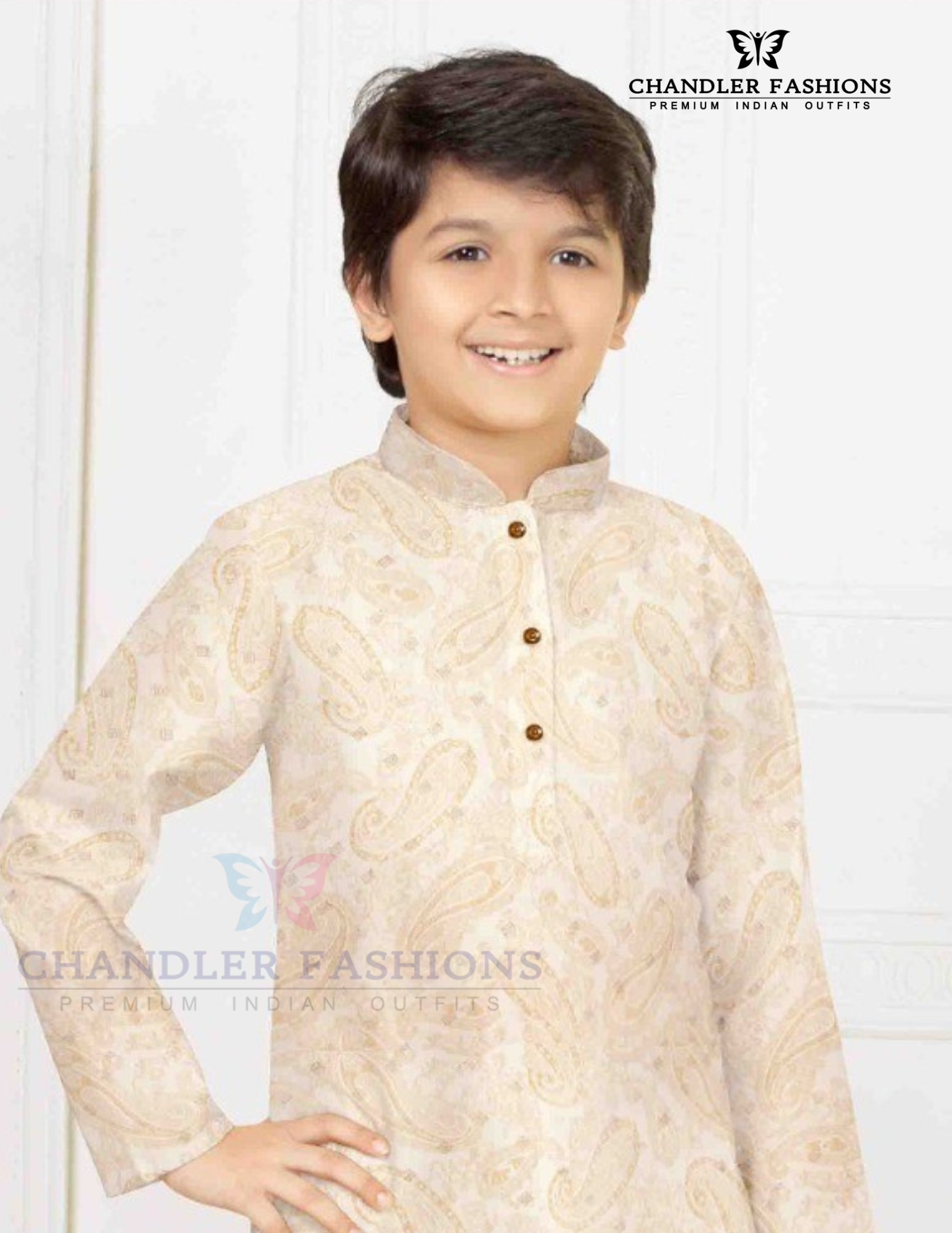 Beige Color Poly Cotton With Print Work Kurta Pajama Set Nar Me