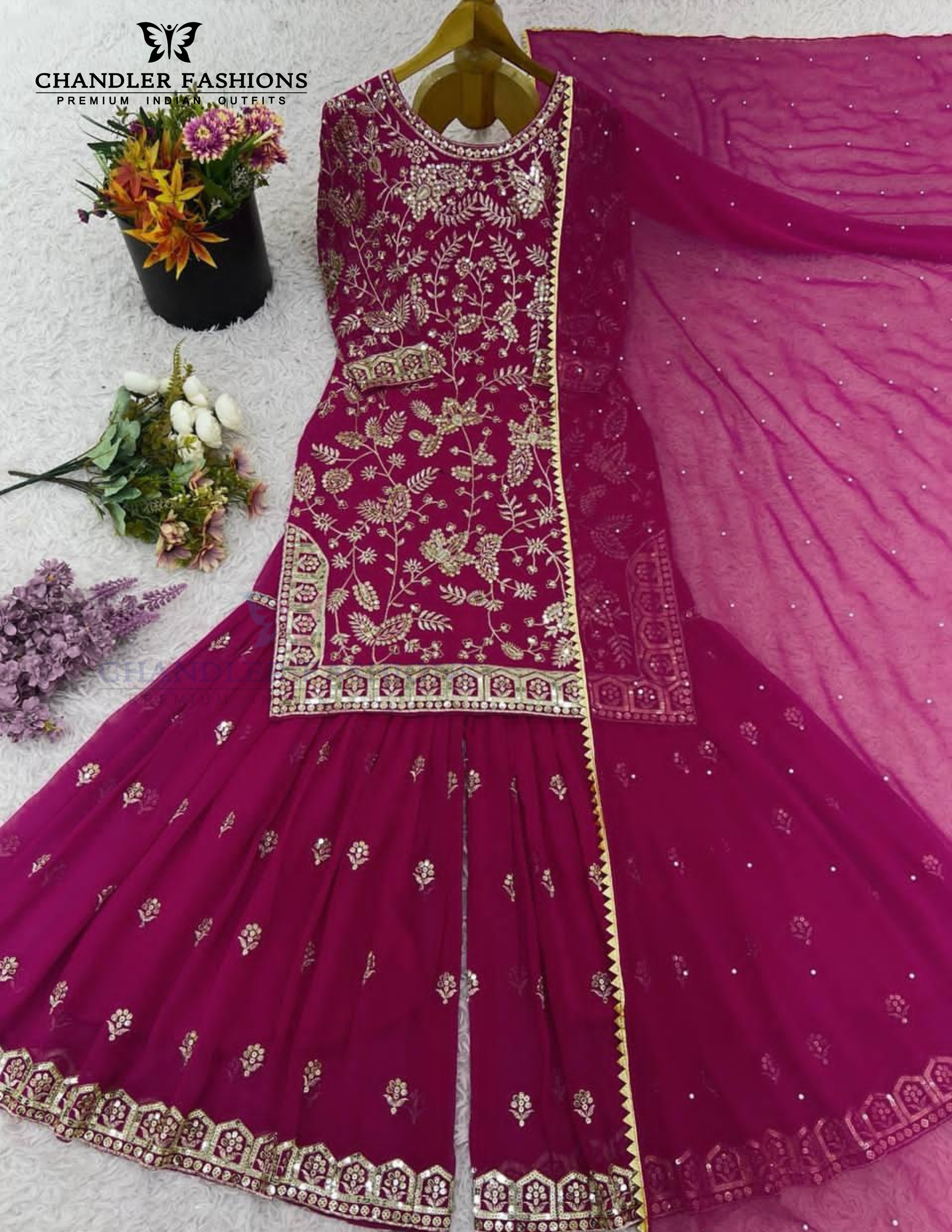 Attractive Heavy Faux Georgette Party Wear Palazzo In Phoenix