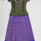 Beautiful Green And Blue Color Stone Work With Silk Langa set For Girls