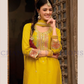 Delightful Yellow Color Chinon With Embroidery Work With Palazzo Suits Near Me