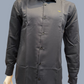 Pleasing Dark Grey Color Full Sleeve Shining Silk Shirts For Men